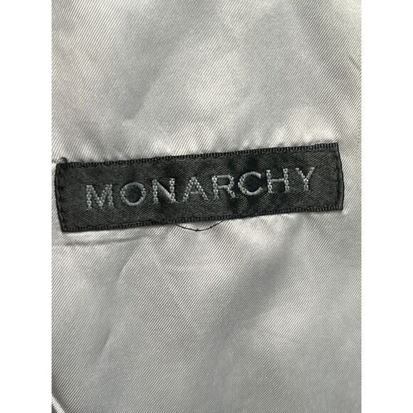 Monarchy Embroidered Silver Grey Vest Back Closure Front Pockets Size S - Picture 14 of 16